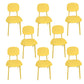 Kitchen Plastic Dining Armless Chair Stacking Dining Room Chair Yellow 8 Piece Set Clearhalo 'Dining Chairs' 'Dining Tables & Seating' 'dining_chair' 'furn' 'furn_dining_chair' 'Furniture' 'Kitchen & Dining Furniture' 6575866