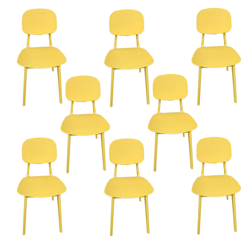 Kitchen Plastic Dining Armless Chair Stacking Dining Room Chair Yellow 8 Piece Set Clearhalo 'Dining Chairs' 'Dining Tables & Seating' 'dining_chair' 'furn' 'furn_dining_chair' 'Furniture' 'Kitchen & Dining Furniture' 6575866