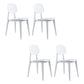 Kitchen Plastic Dining Armless Chair Stacking Dining Room Chair White 4 Piece Set Clearhalo 'Dining Chairs' 'Dining Tables & Seating' 'dining_chair' 'furn' 'furn_dining_chair' 'Furniture' 'Kitchen & Dining Furniture' 6575867