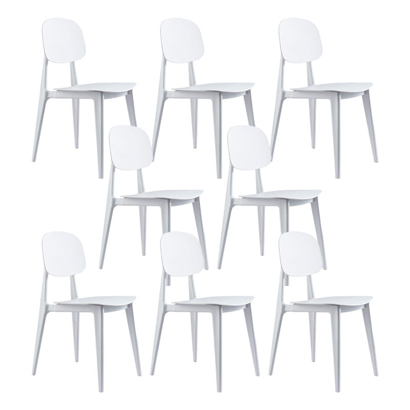Kitchen Plastic Dining Armless Chair Stacking Dining Room Chair White 8 Piece Set Clearhalo 'Dining Chairs' 'Dining Tables & Seating' 'dining_chair' 'furn' 'furn_dining_chair' 'Furniture' 'Kitchen & Dining Furniture' 6575868