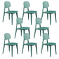 Kitchen Plastic Dining Armless Chair Stacking Dining Room Chair Green 8 Piece Set Clearhalo 'Dining Chairs' 'Dining Tables & Seating' 'dining_chair' 'furn' 'furn_dining_chair' 'Furniture' 'Kitchen & Dining Furniture' 6575870