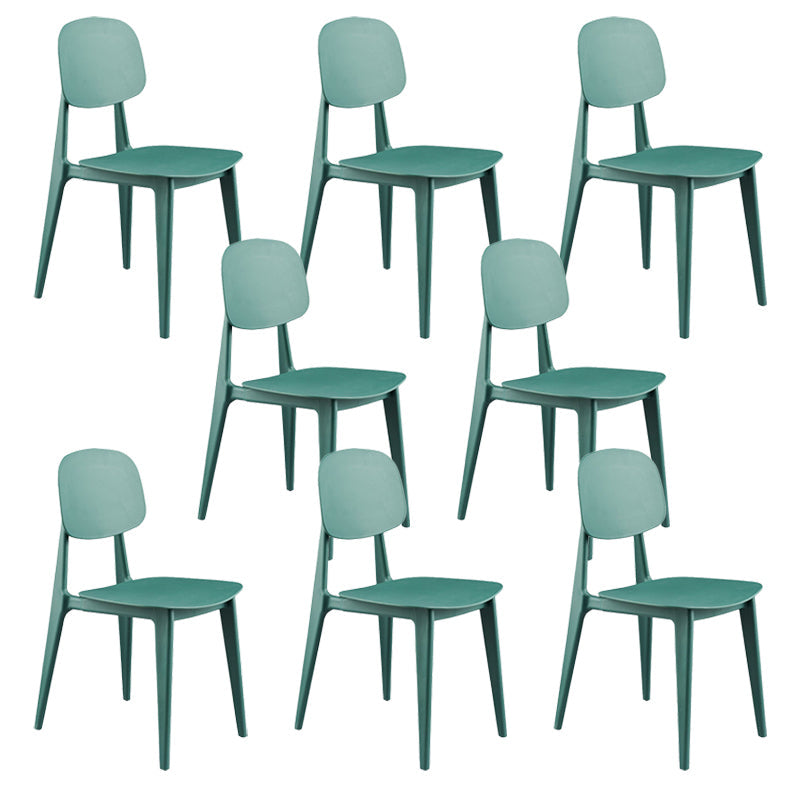 Kitchen Plastic Dining Armless Chair Stacking Dining Room Chair Green 8 Piece Set Clearhalo 'Dining Chairs' 'Dining Tables & Seating' 'dining_chair' 'furn' 'furn_dining_chair' 'Furniture' 'Kitchen & Dining Furniture' 6575870