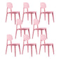 Kitchen Plastic Dining Armless Chair Stacking Dining Room Chair Pink 8 Piece Set Clearhalo 'Dining Chairs' 'Dining Tables & Seating' 'dining_chair' 'furn' 'furn_dining_chair' 'Furniture' 'Kitchen & Dining Furniture' 6575872