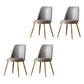 Glam Home Side Chair Metal Legs Upholstered Armless Dining Chair