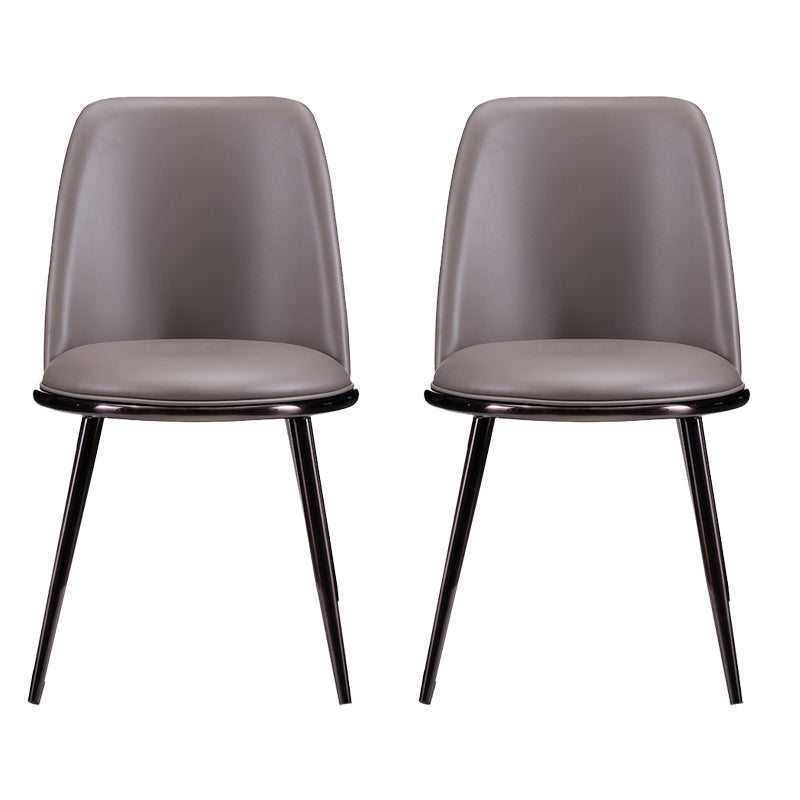 Glam Home Side Chair Metal Legs Upholstered Armless Dining Chair