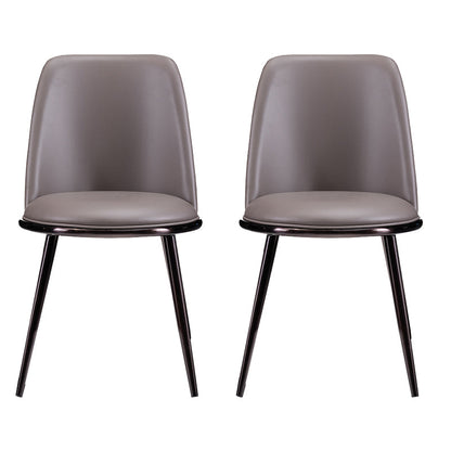 Glam Home Side Chair Metal Legs Upholstered Armless Dining Chair