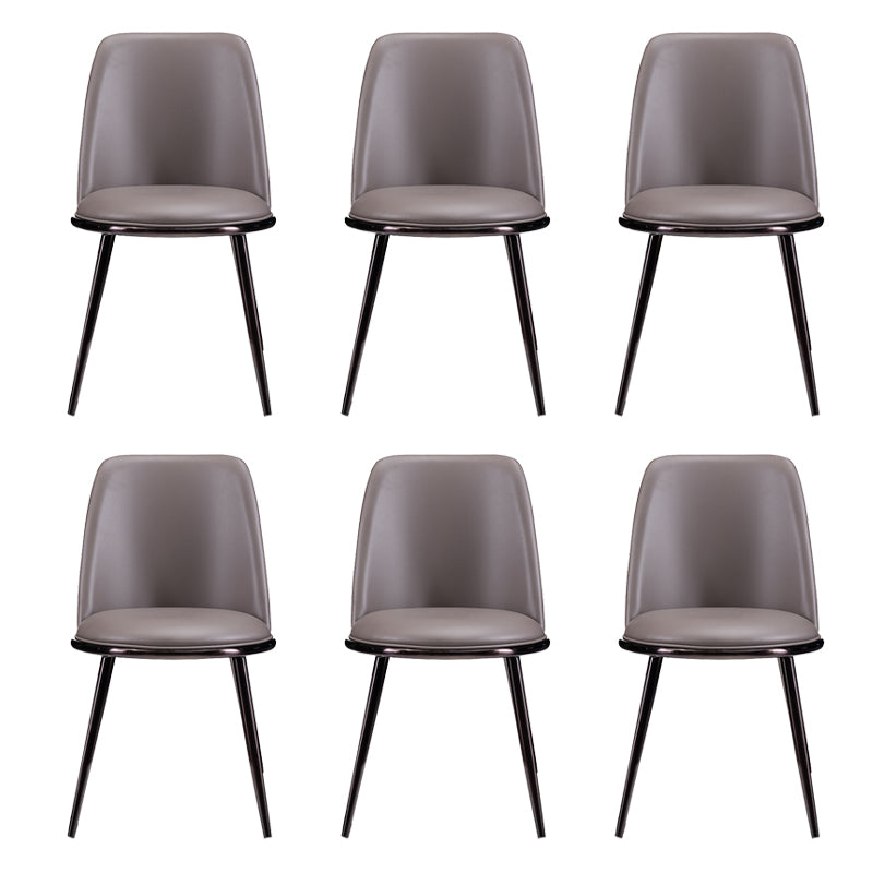 Glam Home Side Chair Metal Legs Upholstered Armless Dining Chair