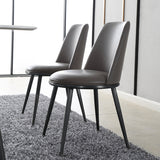 Glam Home Side Chair Metal Legs Upholstered Armless Dining Chair