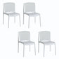 Home Indoor Armless Dining Chairs Slat Back Stacking Side Chair White 4 Piece Set Clearhalo 'Dining Chairs' 'Dining Tables & Seating' 'dining_chair' 'furn' 'furn_dining_chair' 'Furniture' 'Kitchen & Dining Furniture' 6575899