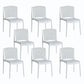 Home Indoor Armless Dining Chairs Slat Back Stacking Side Chair White 8 Piece Set Clearhalo 'Dining Chairs' 'Dining Tables & Seating' 'dining_chair' 'furn' 'furn_dining_chair' 'Furniture' 'Kitchen & Dining Furniture' 6575900
