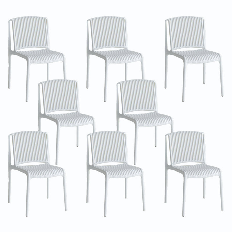 Home Indoor Armless Dining Chairs Slat Back Stacking Side Chair White 8 Piece Set Clearhalo 'Dining Chairs' 'Dining Tables & Seating' 'dining_chair' 'furn' 'furn_dining_chair' 'Furniture' 'Kitchen & Dining Furniture' 6575900