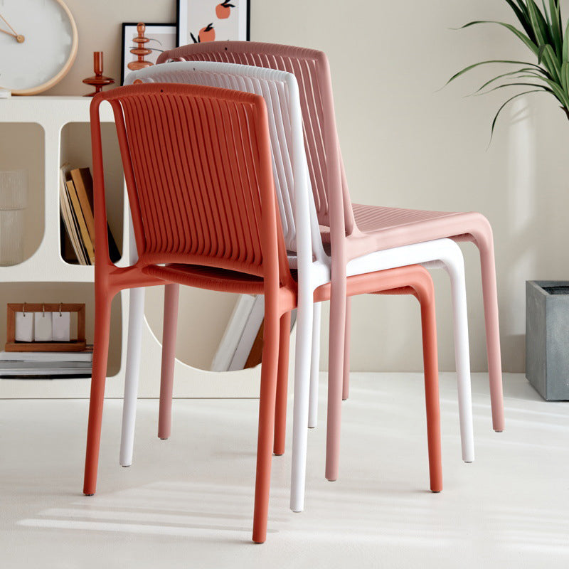 Home Indoor Armless Dining Chairs Slat Back Stacking Side Chair Clearhalo 'Dining Chairs' 'Dining Tables & Seating' 'dining_chair' 'furn' 'furn_dining_chair' 'Furniture' 'Kitchen & Dining Furniture' 6575901