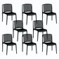 Home Indoor Armless Dining Chairs Slat Back Stacking Side Chair Black 8 Piece Set Clearhalo 'Dining Chairs' 'Dining Tables & Seating' 'dining_chair' 'furn' 'furn_dining_chair' 'Furniture' 'Kitchen & Dining Furniture' 6575905
