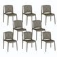 Home Indoor Armless Dining Chairs Slat Back Stacking Side Chair Grey 8 Piece Set Clearhalo 'Dining Chairs' 'Dining Tables & Seating' 'dining_chair' 'furn' 'furn_dining_chair' 'Furniture' 'Kitchen & Dining Furniture' 6575910