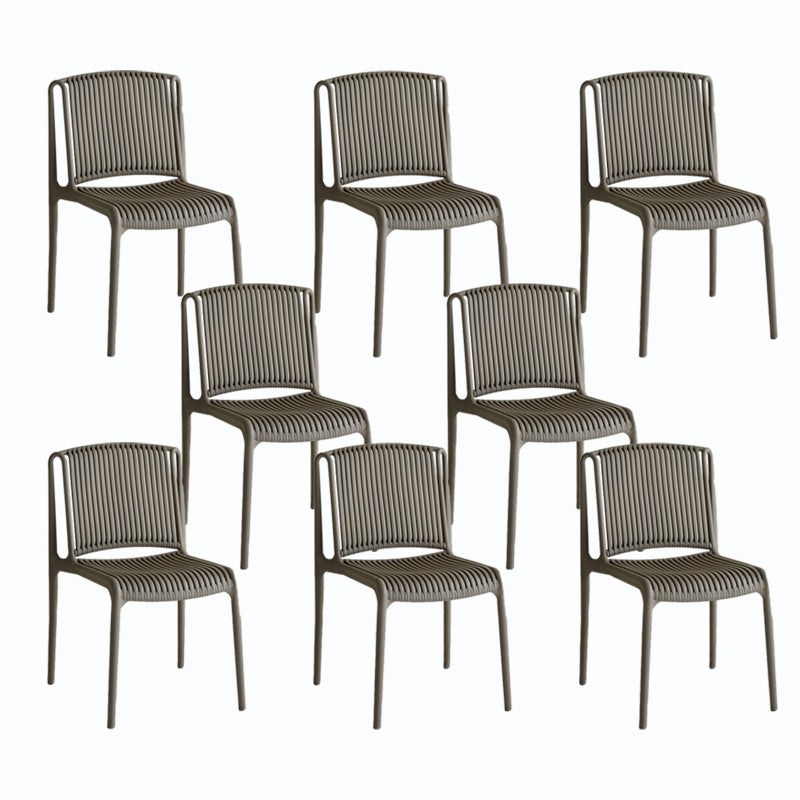 Home Indoor Armless Dining Chairs Slat Back Stacking Side Chair Grey 8 Piece Set Clearhalo 'Dining Chairs' 'Dining Tables & Seating' 'dining_chair' 'furn' 'furn_dining_chair' 'Furniture' 'Kitchen & Dining Furniture' 6575910