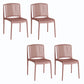Home Indoor Armless Dining Chairs Slat Back Stacking Side Chair Pink 4 Piece Set Clearhalo 'Dining Chairs' 'Dining Tables & Seating' 'dining_chair' 'furn' 'furn_dining_chair' 'Furniture' 'Kitchen & Dining Furniture' 6575914