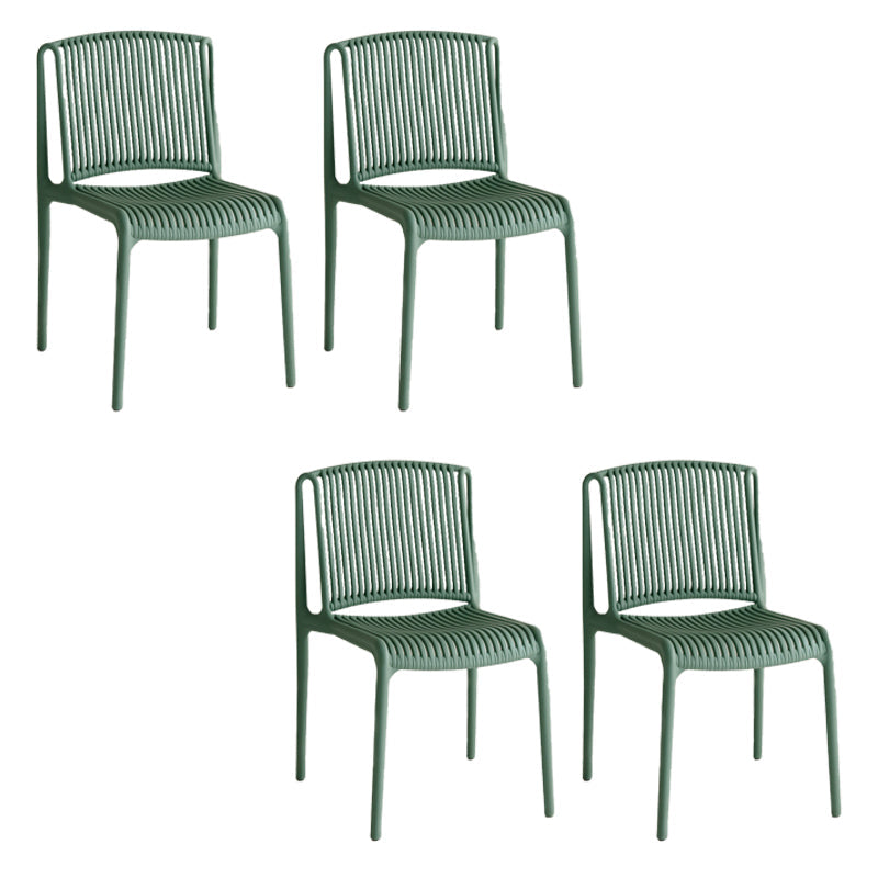 Home Indoor Armless Dining Chairs Slat Back Stacking Side Chair Green 4 Piece Set Clearhalo 'Dining Chairs' 'Dining Tables & Seating' 'dining_chair' 'furn' 'furn_dining_chair' 'Furniture' 'Kitchen & Dining Furniture' 6575921