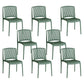 Home Indoor Armless Dining Chairs Slat Back Stacking Side Chair Green 8 Piece Set Clearhalo 'Dining Chairs' 'Dining Tables & Seating' 'dining_chair' 'furn' 'furn_dining_chair' 'Furniture' 'Kitchen & Dining Furniture' 6575922