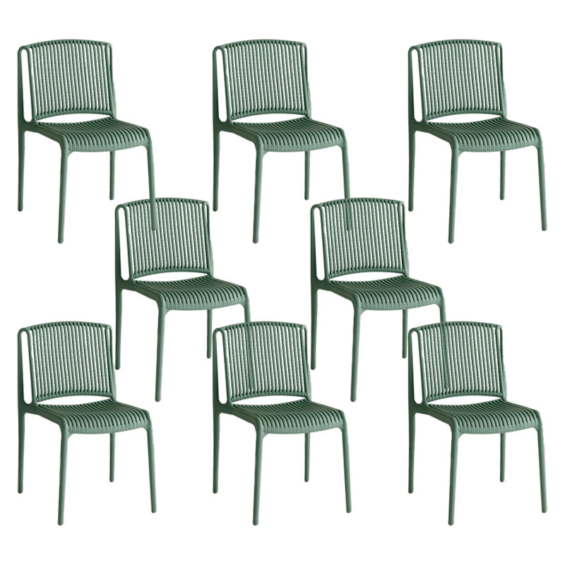 Home Indoor Armless Dining Chairs Slat Back Stacking Side Chair Green 8 Piece Set Clearhalo 'Dining Chairs' 'Dining Tables & Seating' 'dining_chair' 'furn' 'furn_dining_chair' 'Furniture' 'Kitchen & Dining Furniture' 6575922