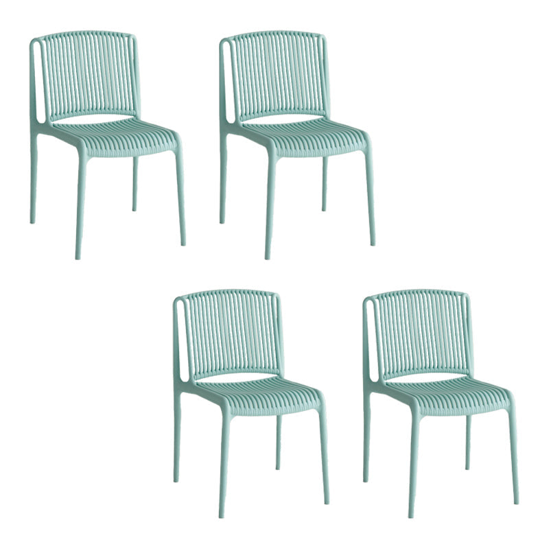 Home Indoor Armless Dining Chairs Slat Back Stacking Side Chair Light Green 4 Piece Set Clearhalo 'Dining Chairs' 'Dining Tables & Seating' 'dining_chair' 'furn' 'furn_dining_chair' 'Furniture' 'Kitchen & Dining Furniture' 6575923