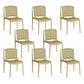 Home Indoor Armless Dining Chairs Slat Back Stacking Side Chair Yellow 8 Piece Set Clearhalo 'Dining Chairs' 'Dining Tables & Seating' 'dining_chair' 'furn' 'furn_dining_chair' 'Furniture' 'Kitchen & Dining Furniture' 6575926