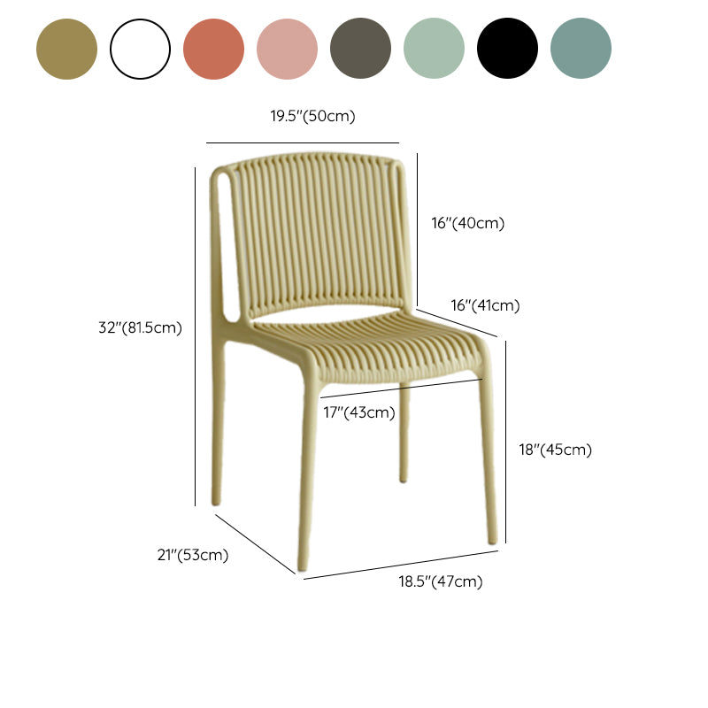Home Indoor Armless Dining Chairs Slat Back Stacking Side Chair Clearhalo 'Dining Chairs' 'Dining Tables & Seating' 'dining_chair' 'furn' 'furn_dining_chair' 'Furniture' 'Kitchen & Dining Furniture' 6575927