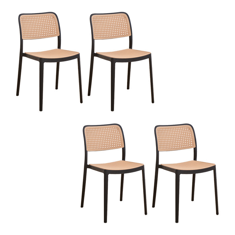 Sedia laterale da pranzo in plastica da pranzo da pranzo.