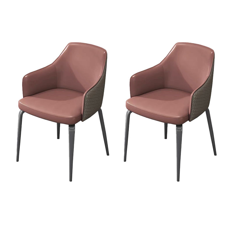 Indoor Kitchen Dining Accent Chair Upholstered Dining Arm Chair Brown 2 Piece Set Clearhalo 'Dining Chairs' 'Dining Tables & Seating' 'dining_chair' 'furn' 'furn_dining_chair' 'Furniture' 'Kitchen & Dining Furniture' 6576046