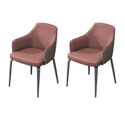 Indoor Kitchen Dining Accent Chair Upholstered Dining Arm Chair Brown 2 Piece Set Clearhalo 'Dining Chairs' 'Dining Tables & Seating' 'dining_chair' 'furn' 'furn_dining_chair' 'Furniture' 'Kitchen & Dining Furniture' 6576046