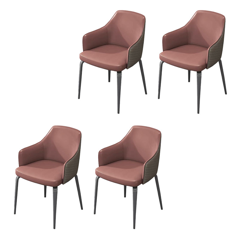 Indoor Kitchen Dining Accent Chair Upholstered Dining Arm Chair Brown 4 Piece Set Clearhalo 'Dining Chairs' 'Dining Tables & Seating' 'dining_chair' 'furn' 'furn_dining_chair' 'Furniture' 'Kitchen & Dining Furniture' 6576047
