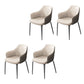 Indoor Kitchen Dining Accent Chair Upholstered Dining Arm Chair Off-White 4 Piece Set Clearhalo 'Dining Chairs' 'Dining Tables & Seating' 'dining_chair' 'furn' 'furn_dining_chair' 'Furniture' 'Kitchen & Dining Furniture' 6576055
