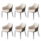 Indoor Kitchen Dining Accent Chair Upholstered Dining Arm Chair Off-White 6 Piece Set Clearhalo 'Dining Chairs' 'Dining Tables & Seating' 'dining_chair' 'furn' 'furn_dining_chair' 'Furniture' 'Kitchen & Dining Furniture' 6576057
