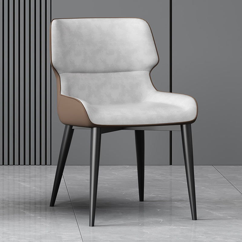 Dining Room Upholstered Side Chair Home Faux Leather Dining Chair Grey 1 Piece Clearhalo 'Dining Chairs' 'Dining Tables & Seating' 'dining_chair' 'furn' 'furn_dining_chair' 'Furniture' 'Kitchen & Dining Furniture' 6576086