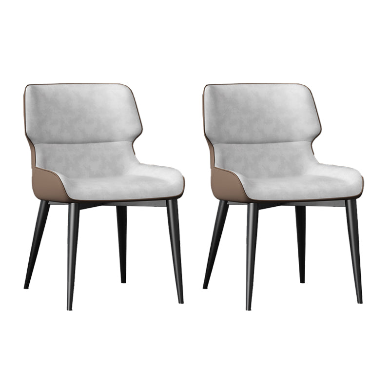 Dining Room Upholstered Side Chair Home Faux Leather Dining Chair Grey 2 Piece Set Clearhalo 'Dining Chairs' 'Dining Tables & Seating' 'dining_chair' 'furn' 'furn_dining_chair' 'Furniture' 'Kitchen & Dining Furniture' 6576087