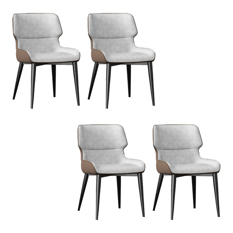 Dining Room Upholstered Side Chair Home Faux Leather Dining Chair Grey 4 Piece Set Clearhalo 'Dining Chairs' 'Dining Tables & Seating' 'dining_chair' 'furn' 'furn_dining_chair' 'Furniture' 'Kitchen & Dining Furniture' 6576090