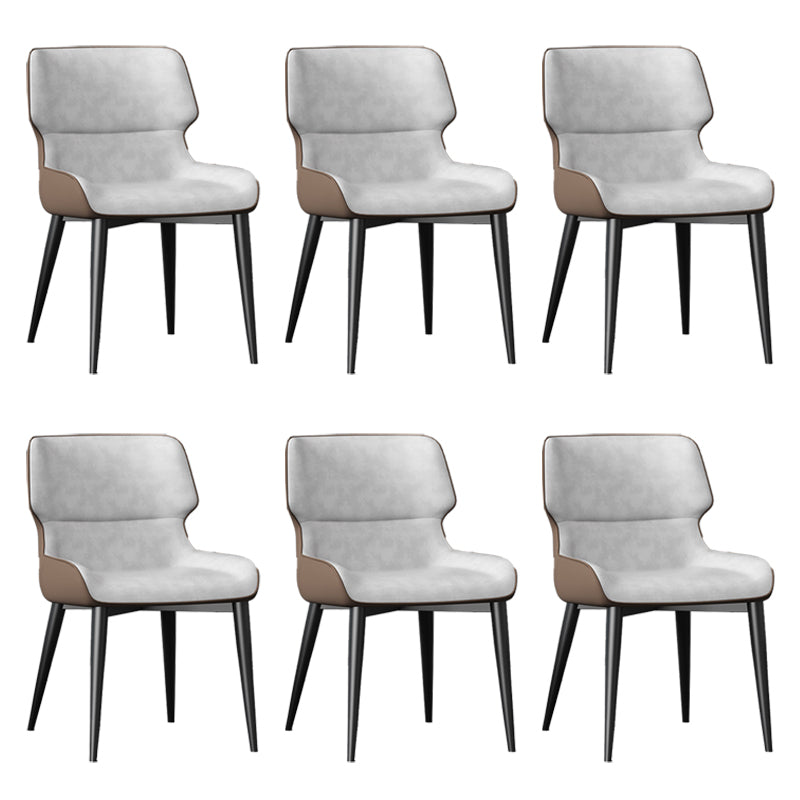 Dining Room Upholstered Side Chair Home Faux Leather Dining Chair Grey 6 Piece Set Clearhalo 'Dining Chairs' 'Dining Tables & Seating' 'dining_chair' 'furn' 'furn_dining_chair' 'Furniture' 'Kitchen & Dining Furniture' 6576091