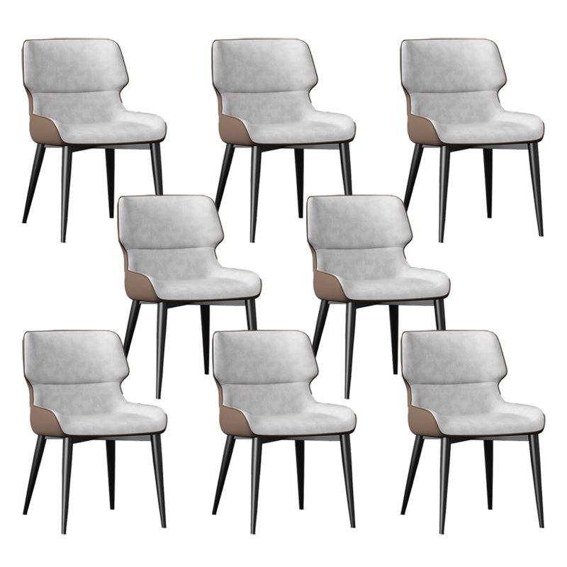 Dining Room Upholstered Side Chair Home Faux Leather Dining Chair Grey 8 Piece Set Clearhalo 'Dining Chairs' 'Dining Tables & Seating' 'dining_chair' 'furn' 'furn_dining_chair' 'Furniture' 'Kitchen & Dining Furniture' 6576093