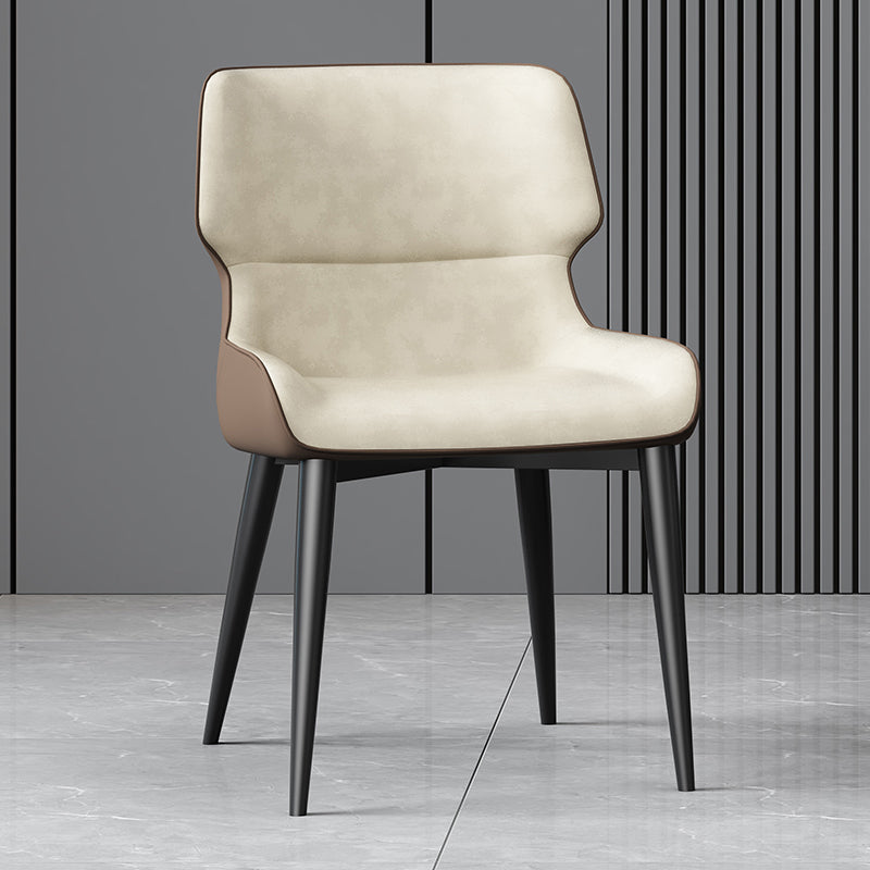 Dining Room Upholstered Side Chair Home Faux Leather Dining Chair Beige 1 Piece Clearhalo 'Dining Chairs' 'Dining Tables & Seating' 'dining_chair' 'furn' 'furn_dining_chair' 'Furniture' 'Kitchen & Dining Furniture' 6576095