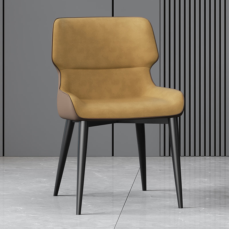 Dining Room Upholstered Side Chair Home Faux Leather Dining Chair Orange 1 Piece Clearhalo 'Dining Chairs' 'Dining Tables & Seating' 'dining_chair' 'furn' 'furn_dining_chair' 'Furniture' 'Kitchen & Dining Furniture' 6576106