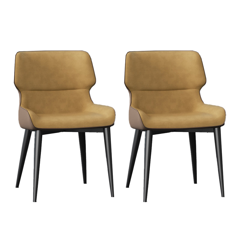 Dining Room Upholstered Side Chair Home Faux Leather Dining Chair Orange 2 Piece Set Clearhalo 'Dining Chairs' 'Dining Tables & Seating' 'dining_chair' 'furn' 'furn_dining_chair' 'Furniture' 'Kitchen & Dining Furniture' 6576107