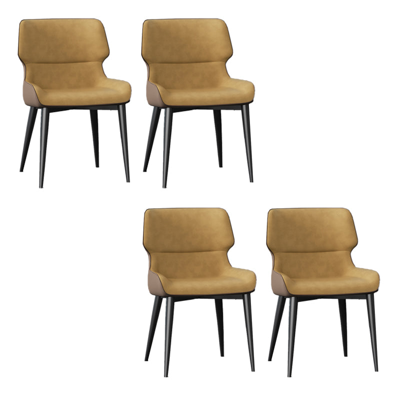 Dining Room Upholstered Side Chair Home Faux Leather Dining Chair Orange 4 Piece Set Clearhalo 'Dining Chairs' 'Dining Tables & Seating' 'dining_chair' 'furn' 'furn_dining_chair' 'Furniture' 'Kitchen & Dining Furniture' 6576109