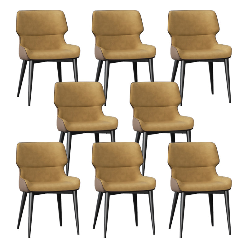 Dining Room Upholstered Side Chair Home Faux Leather Dining Chair Orange 8 Piece Set Clearhalo 'Dining Chairs' 'Dining Tables & Seating' 'dining_chair' 'furn' 'furn_dining_chair' 'Furniture' 'Kitchen & Dining Furniture' 6576113