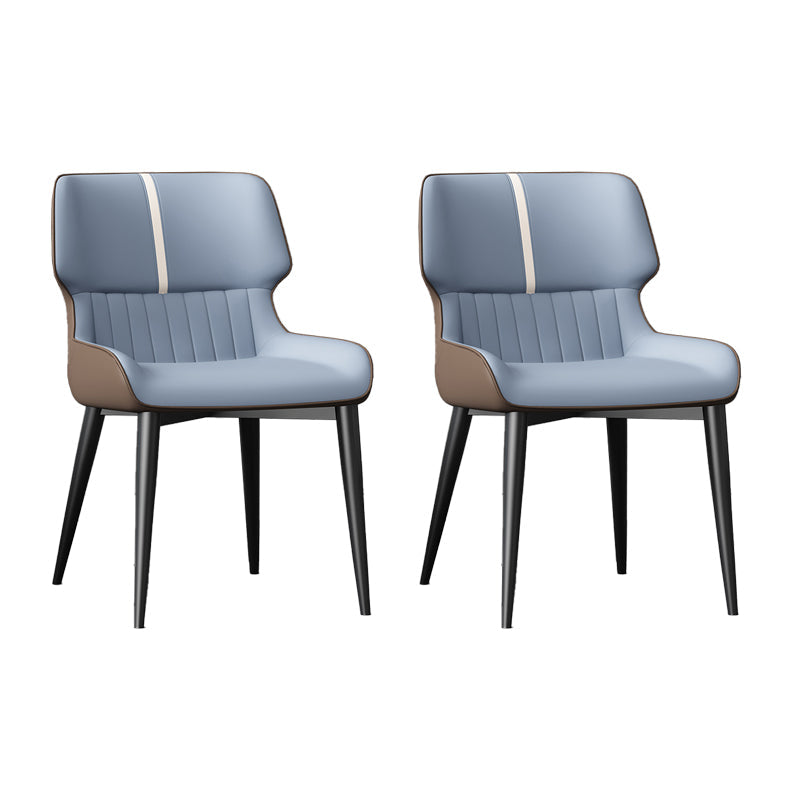 Dining Room Upholstered Side Chair Home Faux Leather Dining Chair Light Blue 2 Piece Set Clearhalo 'Dining Chairs' 'Dining Tables & Seating' 'dining_chair' 'furn' 'furn_dining_chair' 'Furniture' 'Kitchen & Dining Furniture' 6576121