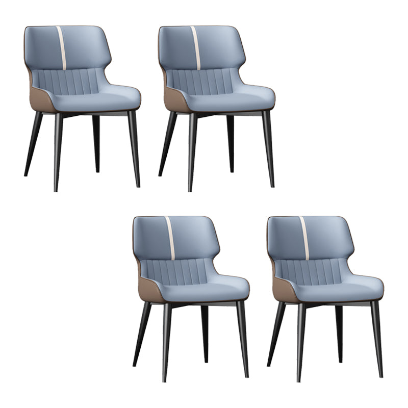 Dining Room Upholstered Side Chair Home Faux Leather Dining Chair Light Blue 4 Piece Set Clearhalo 'Dining Chairs' 'Dining Tables & Seating' 'dining_chair' 'furn' 'furn_dining_chair' 'Furniture' 'Kitchen & Dining Furniture' 6576122