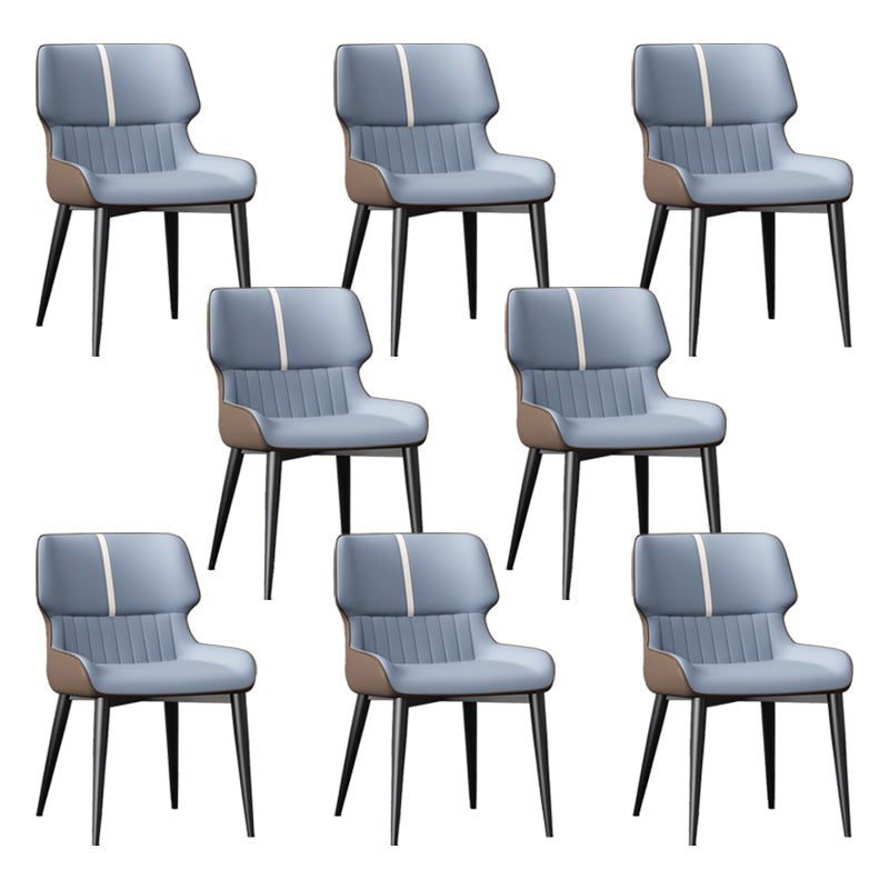 Dining Room Upholstered Side Chair Home Faux Leather Dining Chair Light Blue 8 Piece Set Clearhalo 'Dining Chairs' 'Dining Tables & Seating' 'dining_chair' 'furn' 'furn_dining_chair' 'Furniture' 'Kitchen & Dining Furniture' 6576124