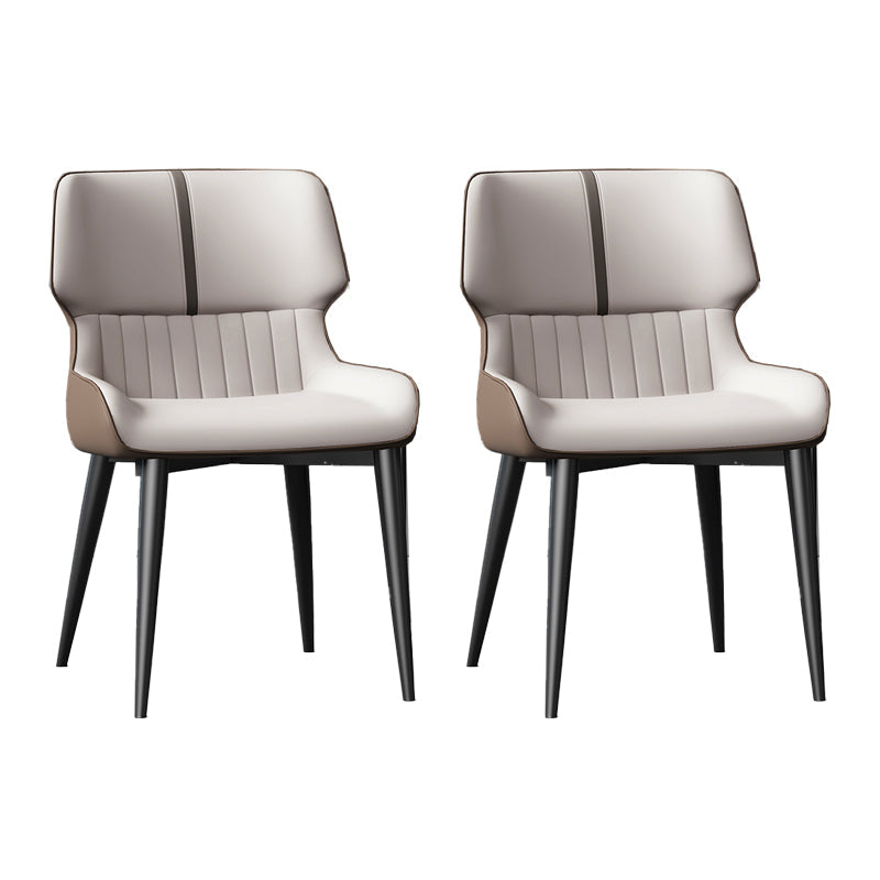 Dining Room Upholstered Side Chair Home Faux Leather Dining Chair Off-White 2 Piece Set Clearhalo 'Dining Chairs' 'Dining Tables & Seating' 'dining_chair' 'furn' 'furn_dining_chair' 'Furniture' 'Kitchen & Dining Furniture' 6576131