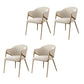 Glam Indoor Upholstered Dining Chair Gold Legs Parsons Arm Chair White 4 Piece Set Clearhalo 'Dining Chairs' 'Dining Tables & Seating' 'dining_chair' 'furn' 'furn_dining_chair' 'Furniture' 'Kitchen & Dining Furniture' 6576145