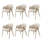 Glam Indoor Upholstered Dining Chair Gold Legs Parsons Arm Chair White 6 Piece Set Clearhalo 'Dining Chairs' 'Dining Tables & Seating' 'dining_chair' 'furn' 'furn_dining_chair' 'Furniture' 'Kitchen & Dining Furniture' 6576146