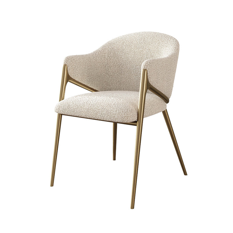 Glam Indoor Upholstered Dining Chair Gold Legs Parsons Arm Chair Clearhalo 'Dining Chairs' 'Dining Tables & Seating' 'dining_chair' 'furn' 'furn_dining_chair' 'Furniture' 'Kitchen & Dining Furniture' 6576150