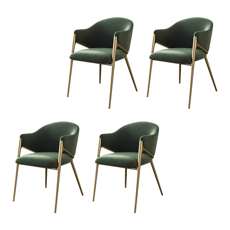 Glam Indoor Upholstered Dining Chair Gold Legs Parsons Arm Chair Green 4 Piece Set Clearhalo 'Dining Chairs' 'Dining Tables & Seating' 'dining_chair' 'furn' 'furn_dining_chair' 'Furniture' 'Kitchen & Dining Furniture' 6576153